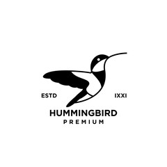 Hummingbird black silhouette logo icon design illustration