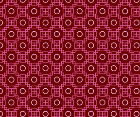 Seamless oriental background geometric pattern design. Perfect for fabric textures, wraping paper art and wallpaper illustration. This vector graphic contais a red background and light pink shape grid