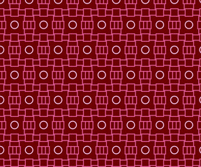 Fototapeta premium Seamless oriental background geometric pattern design. Perfect for fabric textures, wraping paper art and wallpaper illustration. This vector graphic contais a red background and light pink shape grid