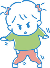 ぐらぐらしながら立つ子供のイラスト