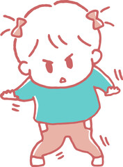 ぐらぐらしながら立つ子供のイラスト