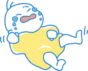泣きぐずる赤ちゃんのイラスト