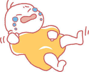 泣きぐずる赤ちゃんのイラスト