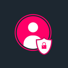 Hacked Account Icon Privacy and Security Hacking Shield Illustration
