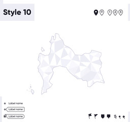 Biobio, Chile - white and gray low poly map, polygonal map. Outline map. Vector illustration.