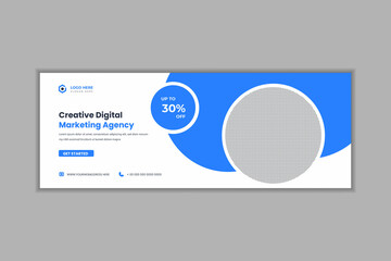 Corporate business digital agency for social media cover banner template
