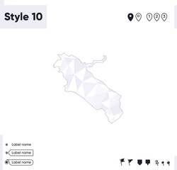 Ilam, Iran - white and gray low poly map, polygonal map. Outline map. Vector illustration.