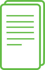 Icon of papers one on top of the other in lime color