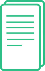 Icon of papers one on top of the other in blue green color