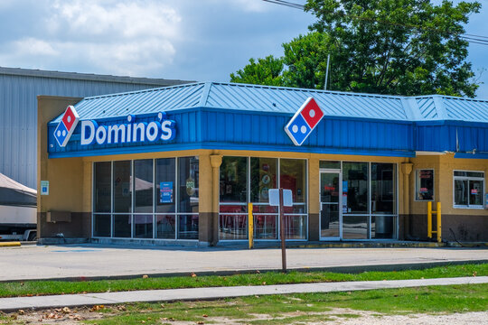 Full front view of Domino's Pizza store on Leake Avenue on July 17, 2022 in Metairie, LA, USA