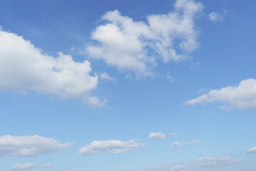 View of dense, heavy, big clouds and blue sky