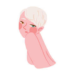 woman with different colored eyes