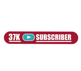 37k subscriber text vector illustration, suitable for social media banner