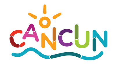 Letras de Cancun con temática de playa