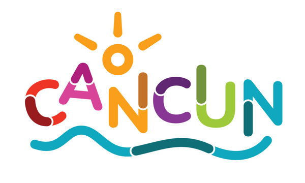 Letras de Cancun con tem&aacute;tica de playa