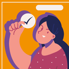 woman with approval sign