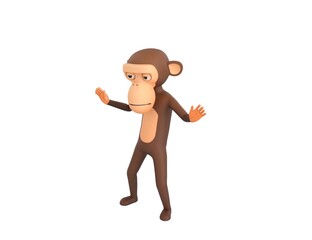 Monkey character surprise and shocked in 3d rendering.
