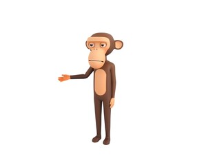 Monkey character introducing in 3d rendering.