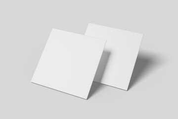 Realistic blank square card illustration for mockup. 3D Render.