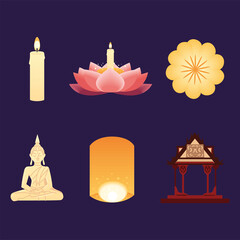 icons Loy krathong festival