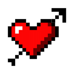 pixel heart pixel art arrow