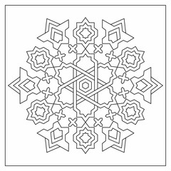 Decorative mandala art design from arabic pattern for coloring pages for adults. Good mood. Relieve stress and anxiety. EPS8 #603