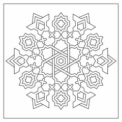 Decorative mandala art design from arabic pattern for coloring pages for adults. Good mood. Relieve stress and anxiety. EPS8 #603