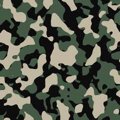 Fototapeta premium Camouflage seamless pattern. Abstract military camo background for army and hunting textile print. Vector illustration.