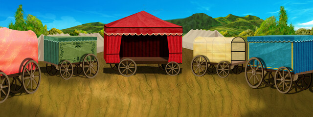 Traveling circus illustration © multipedia