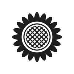 ひまわりやマーガレットのような花のシルエットアイコン･イラスト素材