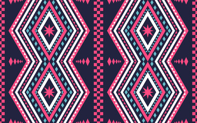 Geometric ethnic oriental ikat seamless pattern traditional design for background,wallpaper,clothing,wrapping,Batik,fabric