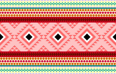 Geometric ethnic oriental ikat seamless pattern traditional design for background,wallpaper,clothing,wrapping,Batik,fabric