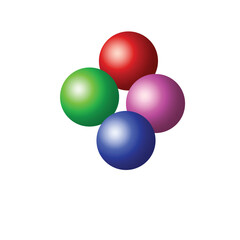 Collection of colorful glossy spheres isolated on white. Ball vector illustration for your design.