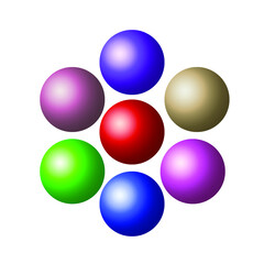 Collection of colorful glossy spheres isolated on white. Ball vector illustration for your design.