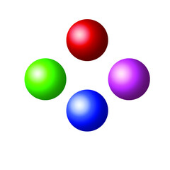 Collection of colorful glossy spheres isolated on white. Ball vector illustration for your design.