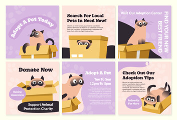 Adoption center template social media ad design