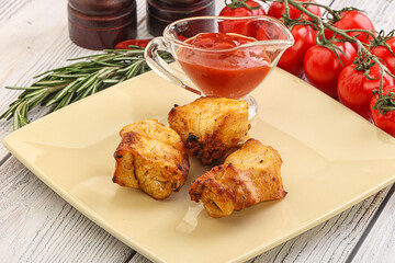 Chicken breast shashlik - grilled meat