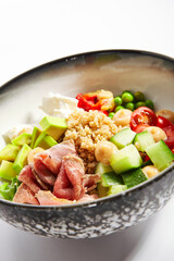 Couscous with beef and cut vegetables