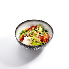 Couscous with salmon and fresh vegetables