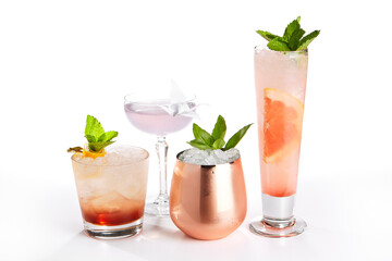 Alcohol strong drinks side view