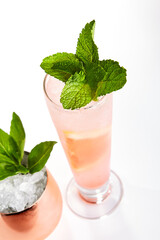 Breakfast fizz cocktail close up