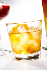 Old fashioned cocktail close up