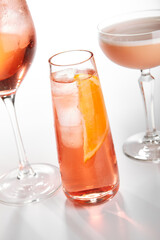 Negroni tonic cocktail close up