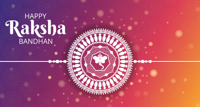 Happy Raksha Bandhan Hindu Festival Poster Celebrating Brother Sister Relationship. Greeting Card Color Rakhi Design Banner Vector Illustration. Social Media Post Promotion Advertising Website Header