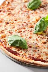 Traditional Italian Margarita Pizza with Tomatoes and Mozzarella