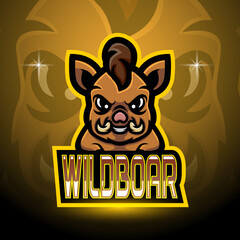 Wild boar esport logo mascot design