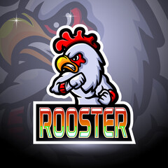 Rooster esport logo mascot design