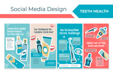 Social media story design with teeth health product