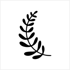 Branch with leaves icon isolated. Eco clip art. Laurel vector stock illustration. EPS 10