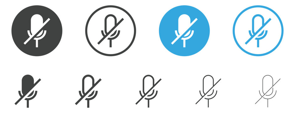 No Microphone Icon Mic Off Symbol . Voice Mute Icon